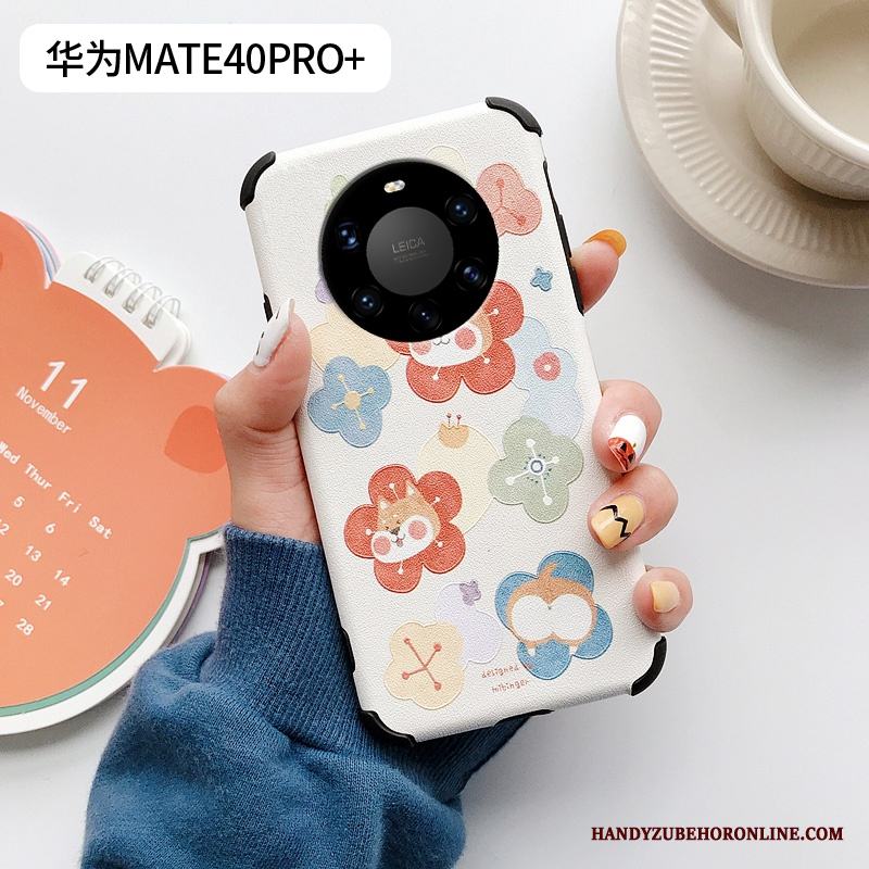 Huawei Mate 40 Pro+ Skal Telefon Silke Fodral Läderfodral Liten Mönster Skydd