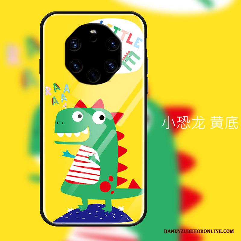 Huawei Mate 40 Rs Skal Kinesisk Drake Gul All Inclusive Mode Glas Enkel Hård