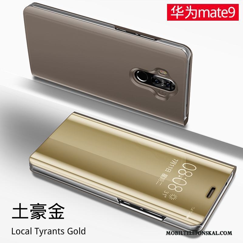 Huawei Mate 9 Fodral Skydd Spegel All Inclusive Guld Skal Telefon Täcka