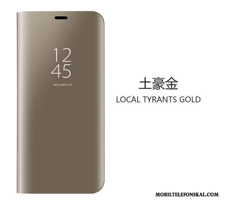 Huawei Mate 9 Guld Skal Telefon Spegel Clamshell Skydd Dvala Fodral