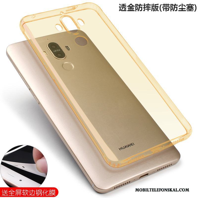 Huawei Mate 9 Pratkvarn Skal Telefon Fallskydd Silikon Guld Mjuk Transparent