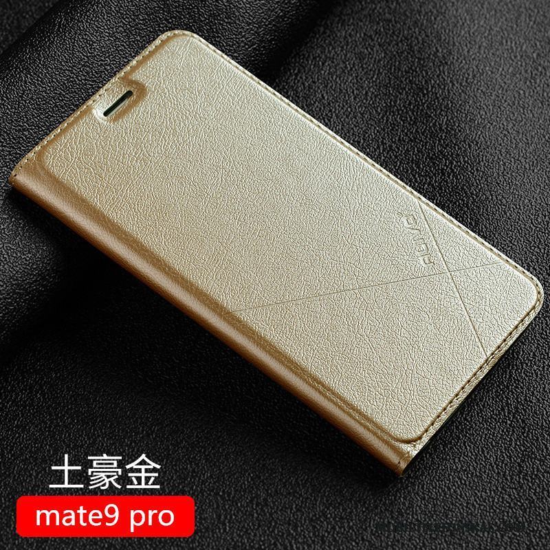 Huawei Mate 9 Pro Fallskydd Skal Telefon Fodral Guld All Inclusive Läderfodral Clamshell