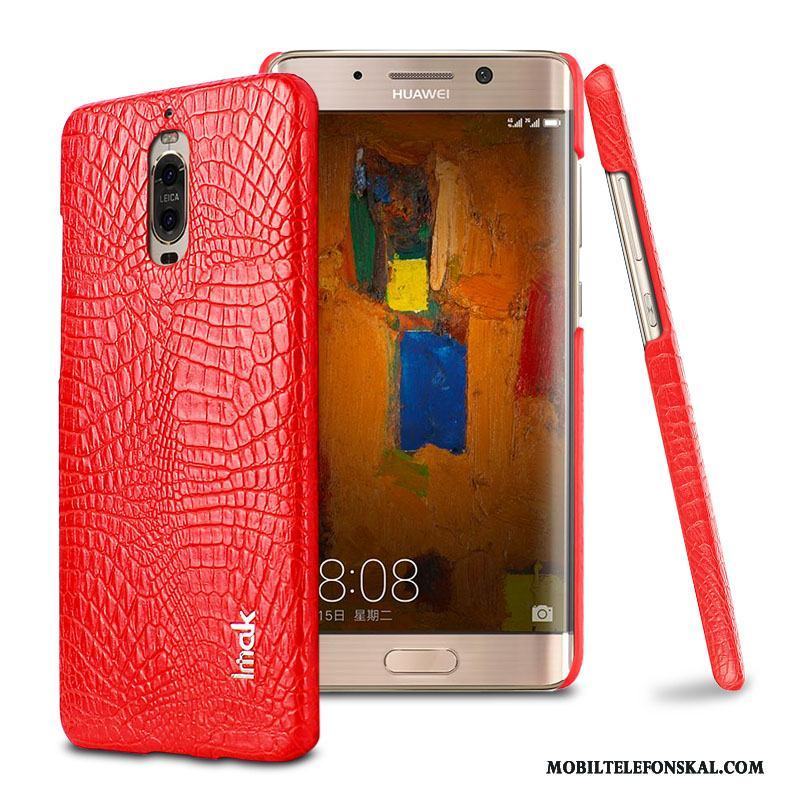 Huawei Mate 9 Pro Fodral Krokodilmönster Läderfodral Skydd Röd Skal Mobil Telefon