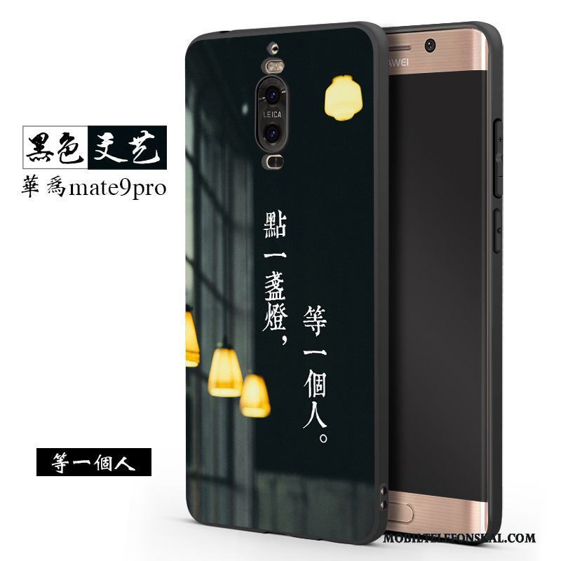 Huawei Mate 9 Pro Kreativa Silikon Fodral Skal Telefon Svart Nubuck Fallskydd