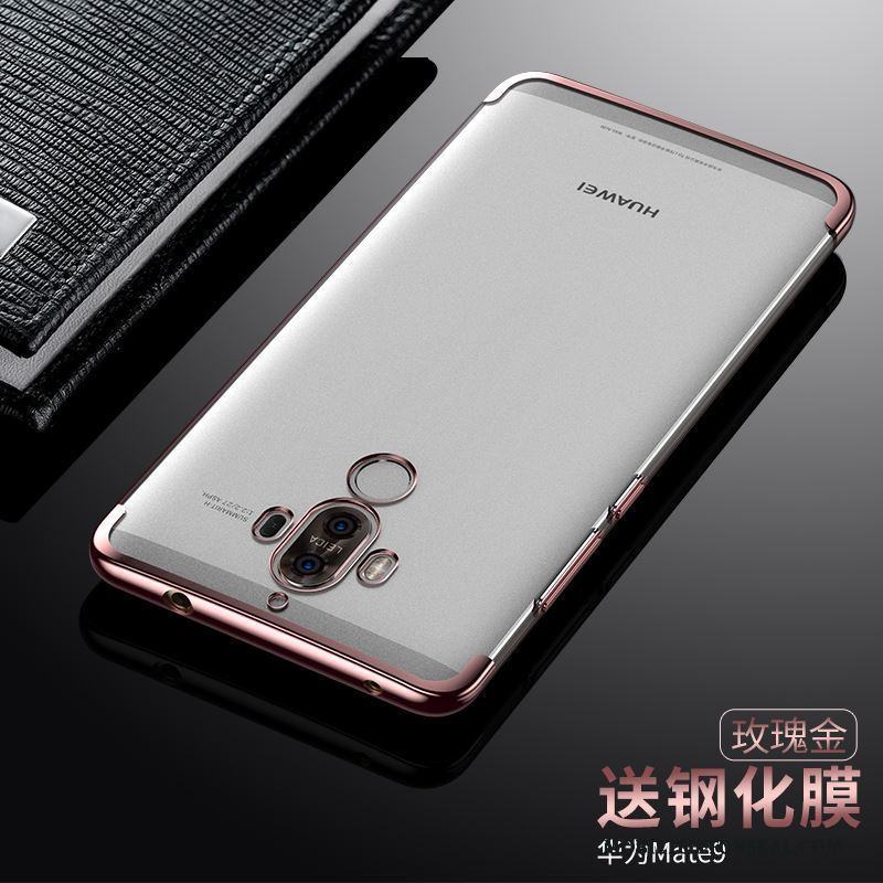 Huawei Mate 9 Skal Kvicksand Net Red Slim Rosa Guld Fodral Transparent Strass