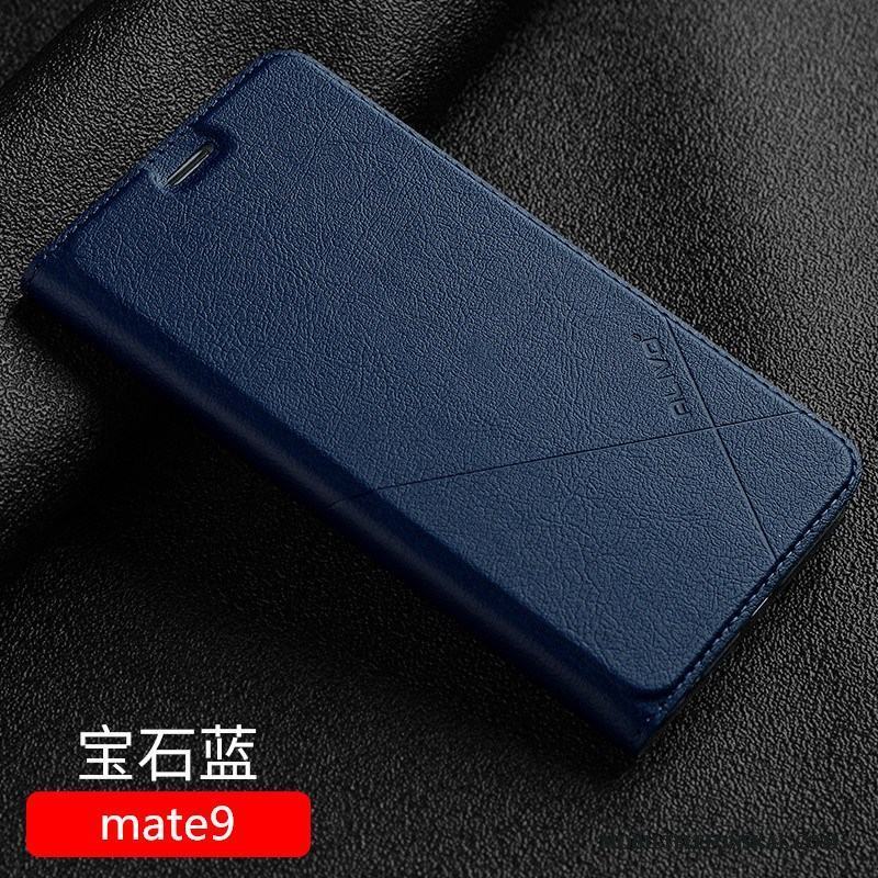 Huawei Mate 9 Skal Telefon Fodral Läderfodral Clamshell All Inclusive Blå Skydd