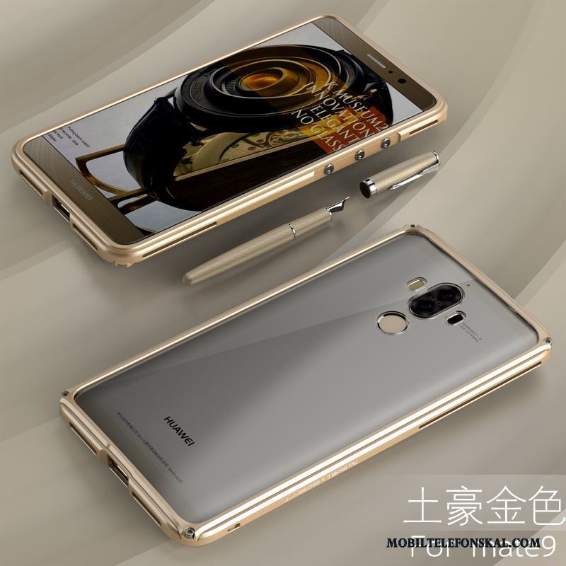 Huawei Mate 9 Skydd Metall Skal Telefon Fodral Frame Guld