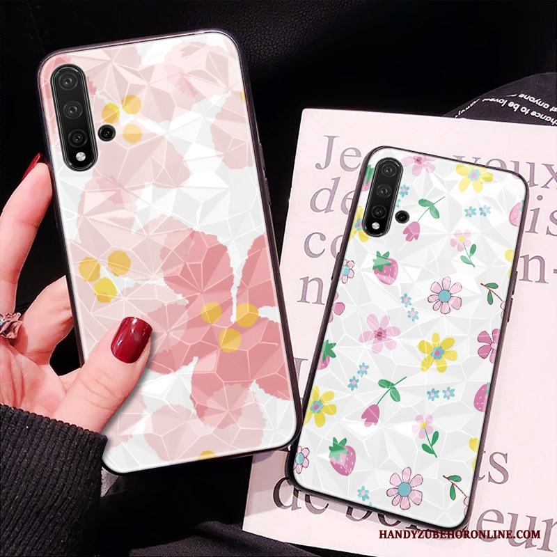 Huawei Nova 5t Diamantform Rosa Mönster All Inclusive Net Red Skal Telefon