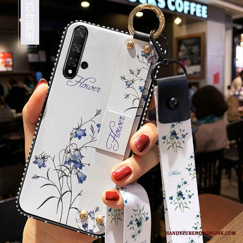 Huawei Nova 5t Med Strass Silikon Skal Telefon Kreativa Vit Skydd Fodral