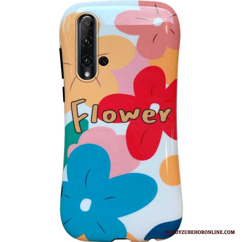 Huawei Nova 5t Net Red Vind Blommor Röd Silikon All Inclusive Skal Telefon