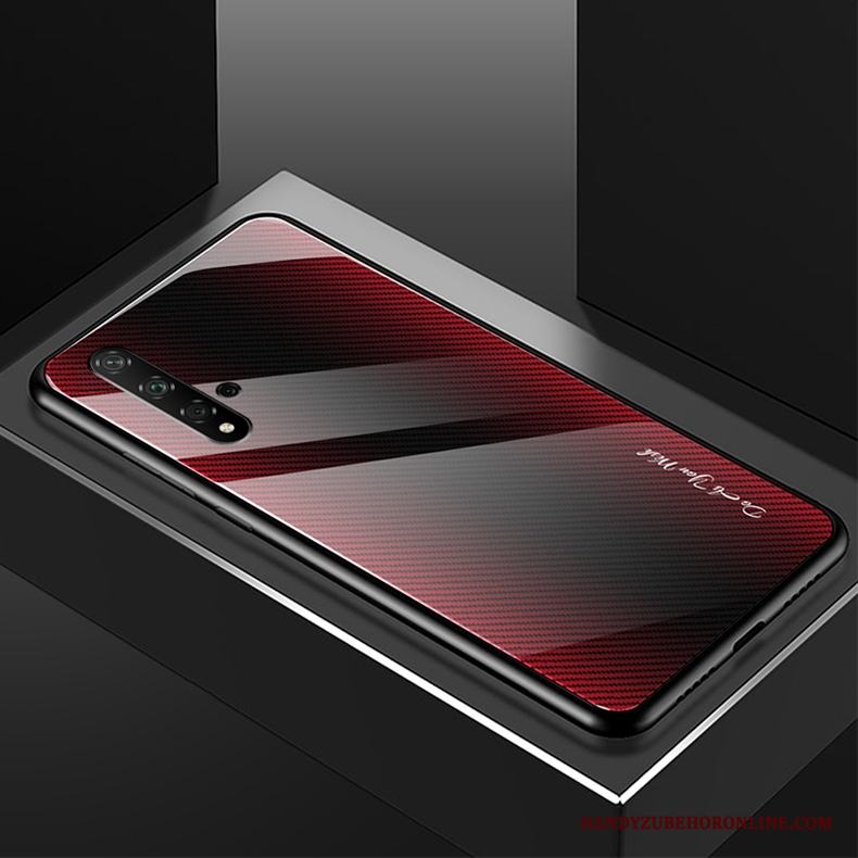 Huawei Nova 5t Röd Fodral Mode Härdning Skal Telefon Mönster Trend