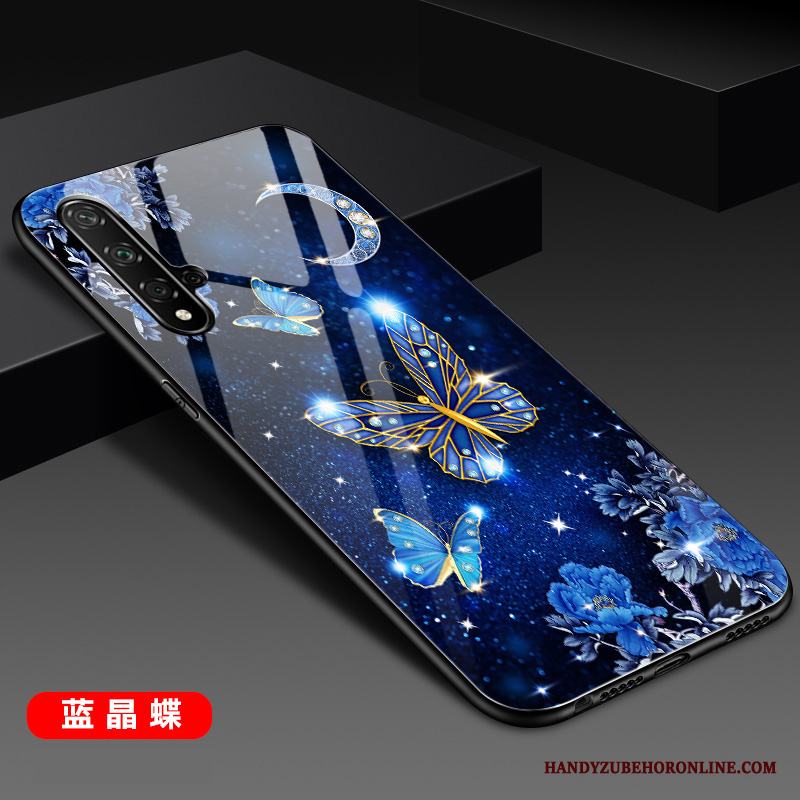 Huawei Nova 5t Skal Mode Blå Kreativa Spegel Trend Varumärke Fallskydd Nubuck