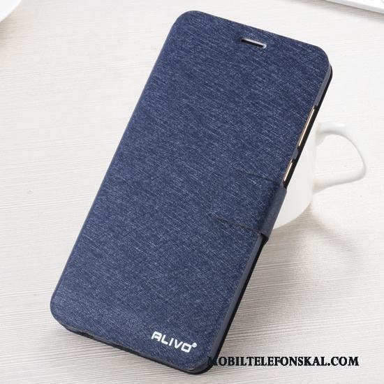Huawei P Smart Läderfodral Blå Skydd Skal Telefon Clamshell