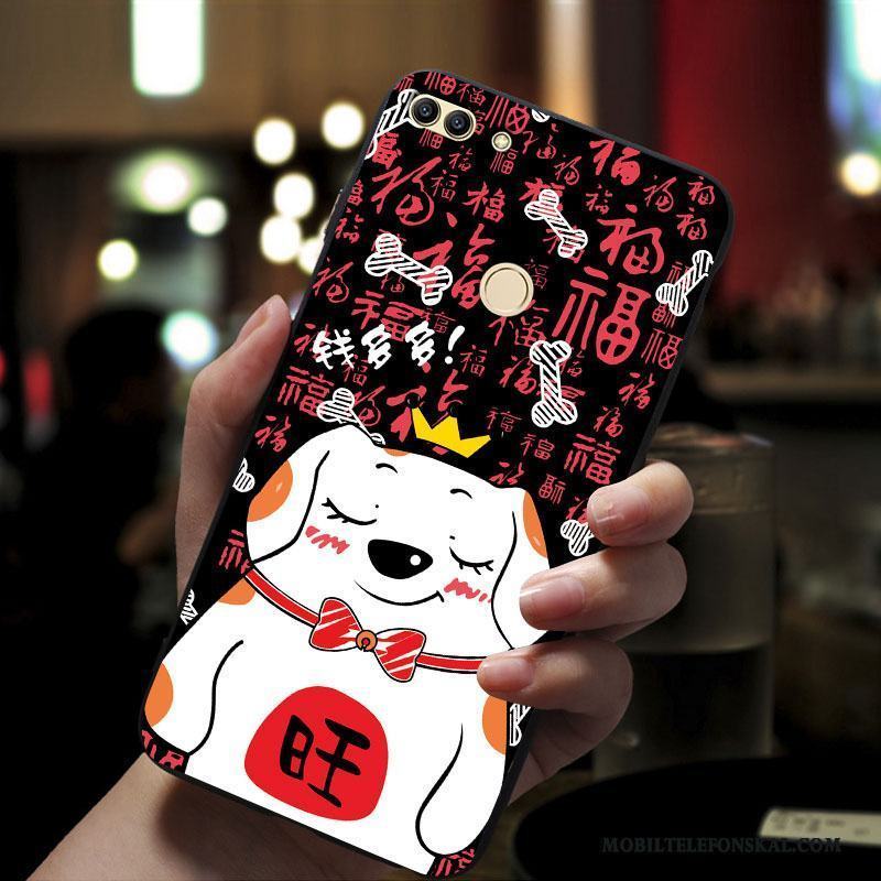 Huawei P Smart Personlighet Skal Röd Nubuck Ny Rikedom Mjuk