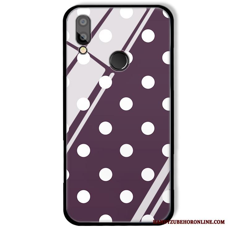 Huawei P Smart+ Skydd Glas Polka Dot Fallskydd Purpur Stjärna Skal Telefon