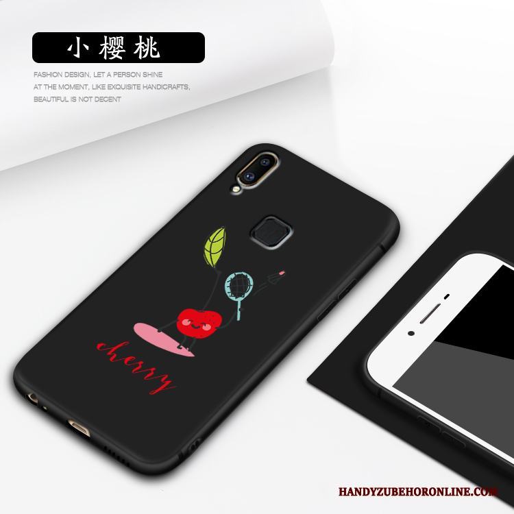 Huawei P Smart+ Tecknat Fodral Skydd Fallskydd Hängsmycken Svart Skal Telefon