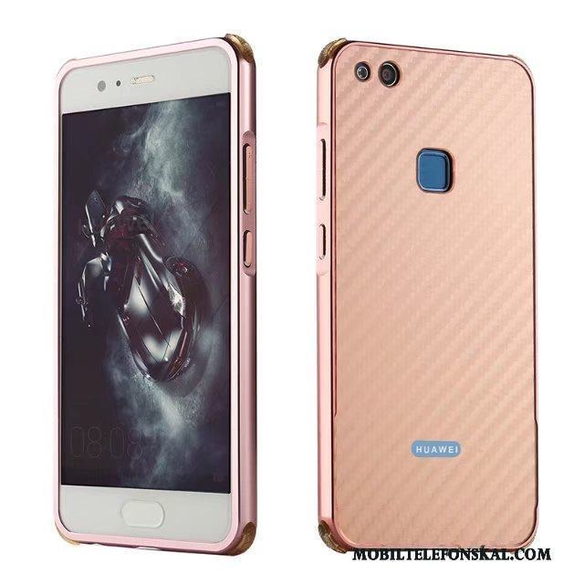 Huawei P10 Lite All Inclusive Skal Metall Kostfiber Mönster Skydd Telefon