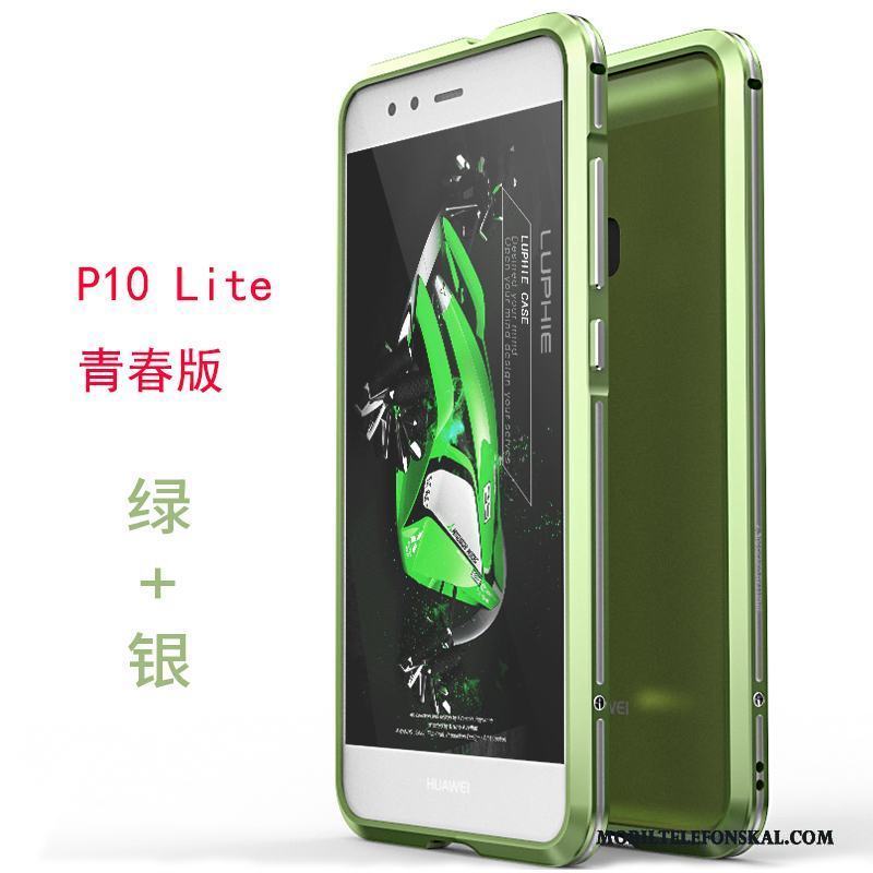 Huawei P10 Lite Frame Metall Skydd Grön Fodral Skal Ungdom