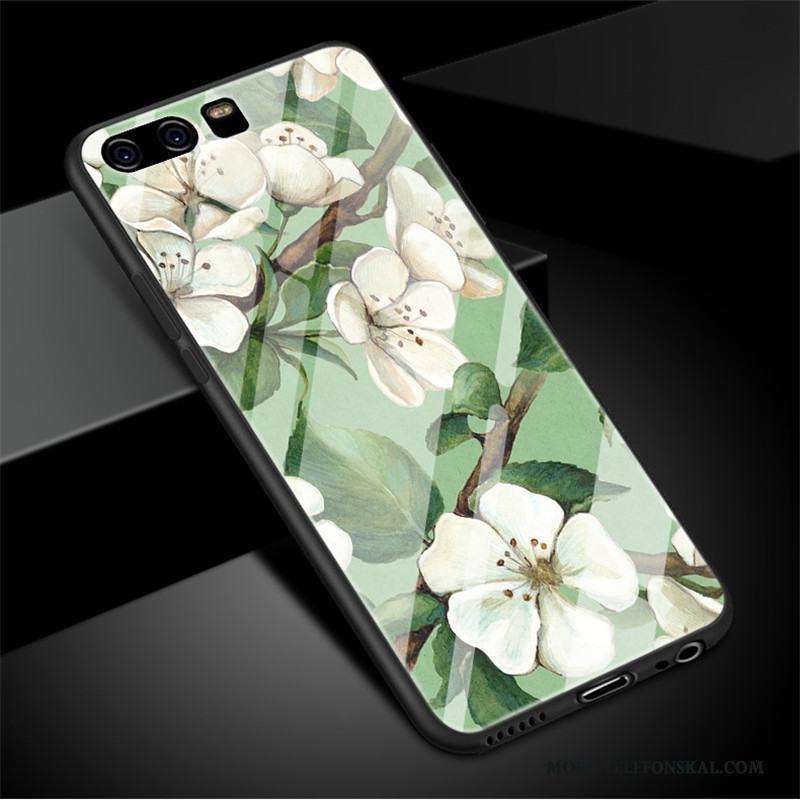 Huawei P10 Plus Fallskydd Grön Blommor Fodral Skal Telefon Silikon All Inclusive