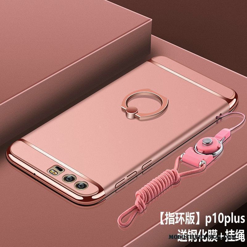 Huawei P10 Plus Fodral All Inclusive Skal Telefon Fallskydd Hängsmycken Nubuck Rosa