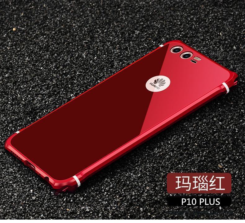 Huawei P10 Plus Fodral Skydd Röd Metall Fallskydd Trend Skal Telefon