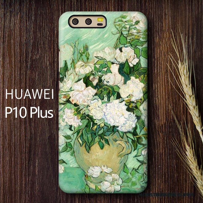 Huawei P10 Plus Kreativa Skal Telefon Konst Grön Fallskydd Väska Nubuck