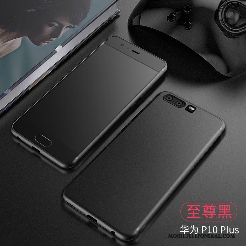 Huawei P10 Plus Mjuk Silikon Svart Slim Skal Telefon Nubuck Fodral