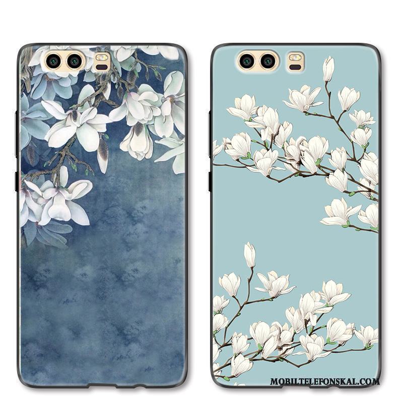 Huawei P10 Plus Skal Blommor Konst Fallskydd Kyla Grön Enkel Hängsmycken