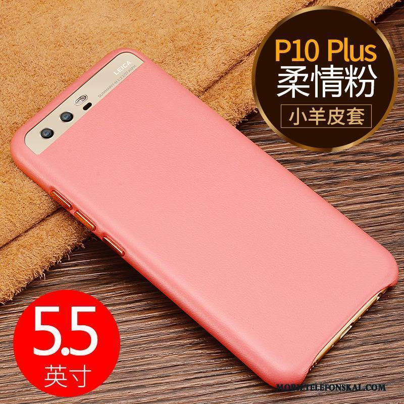 Huawei P10 Plus Skal Rosa Skydd Fallskydd Hög Kvalitet Läderfodral Trend