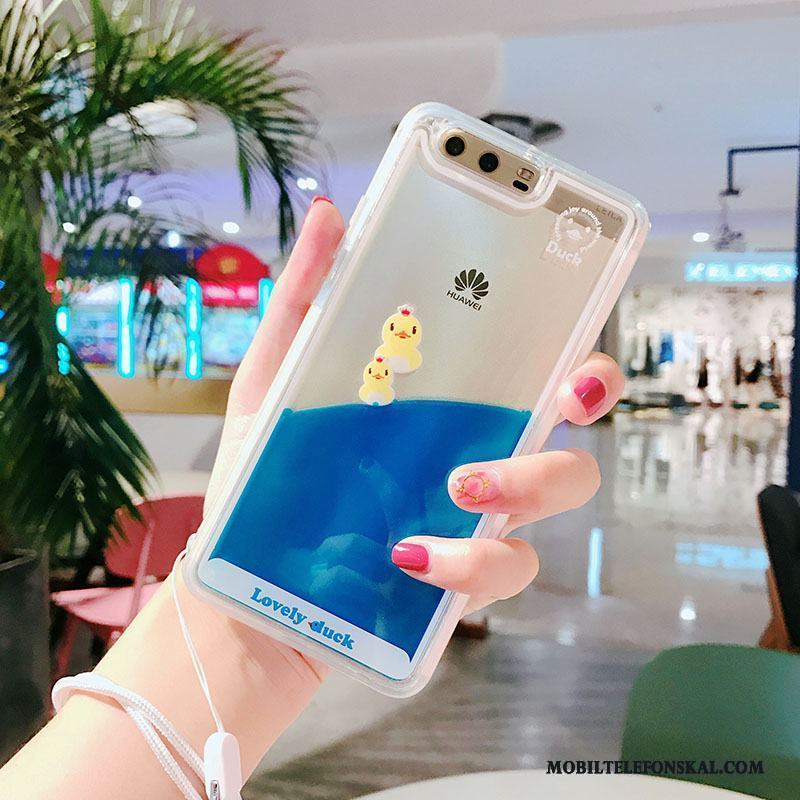 Huawei P10 Plus Vacker Flöde Transparent Skal Telefon Blå Kreativa Liten