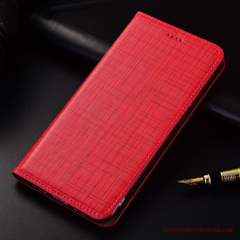 Huawei P20 Lite Silikon Röd Läderfodral Mobil Telefon Skydd Skal Telefon All Inclusive