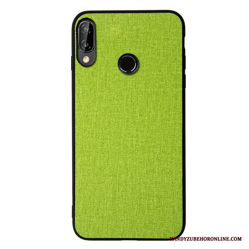 Huawei P20 Lite Skal Telefon Duk Grön Fodral Mjuk Fallskydd All Inclusive