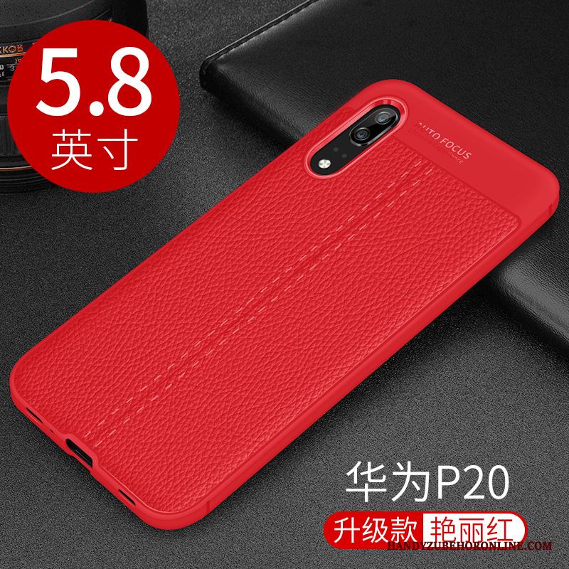 Huawei P20 Skal Röd All Inclusive Skydd Lyxiga Fallskydd Ny Mjuk