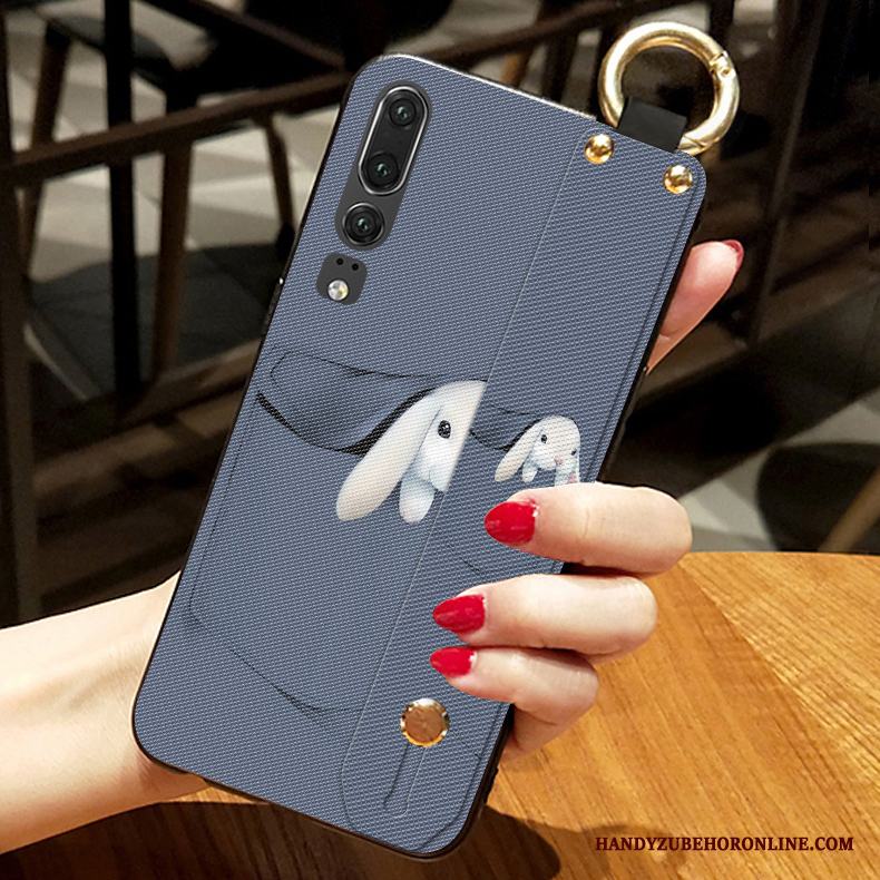 Huawei P30 All Inclusive Nubuck Skal Telefon Mjuk Blå Fodral Silikon