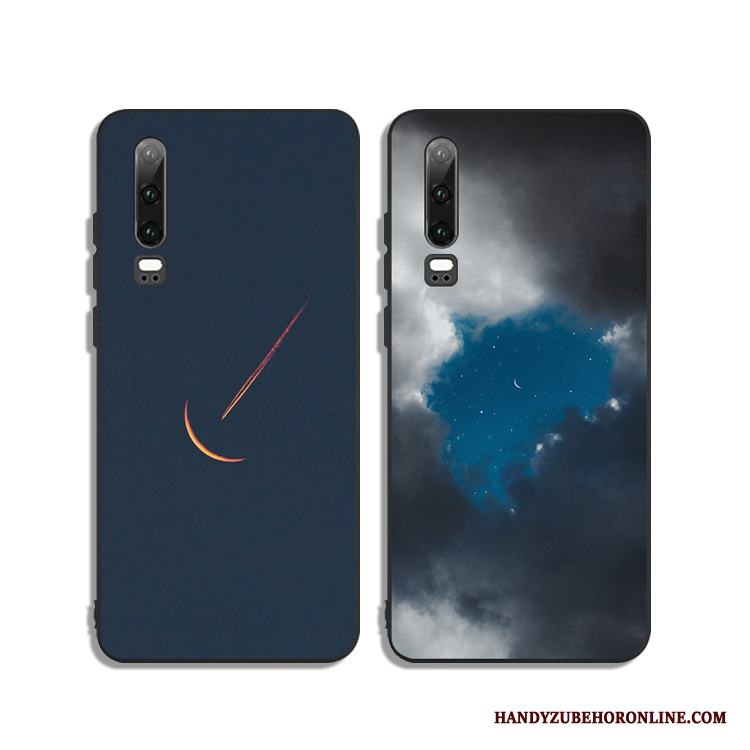 Huawei P30 Business Mjuk Stjärna Svart Skal Telefon Fallskydd Silikon