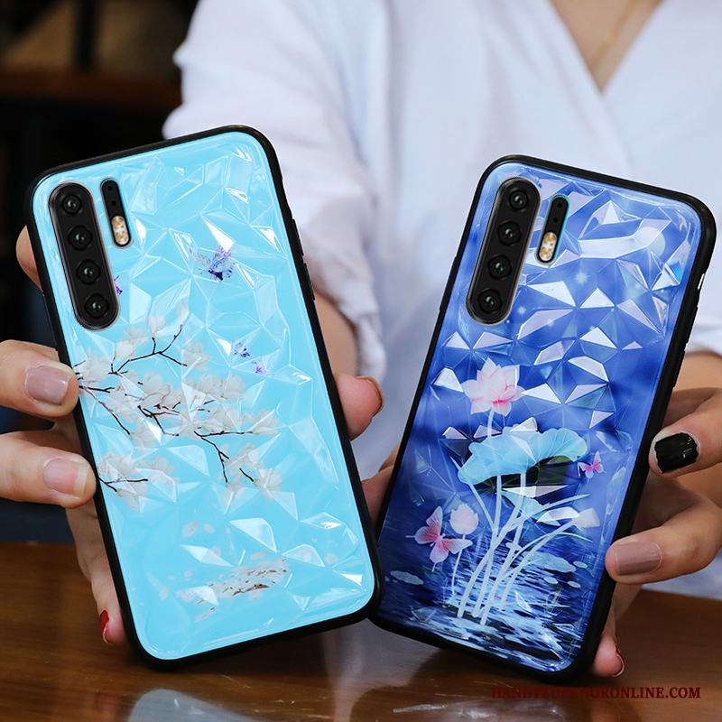 Huawei P30 Pro Blå Skal Telefon Kreativa Hängsmycken Fallskydd Personlighet Mjuk