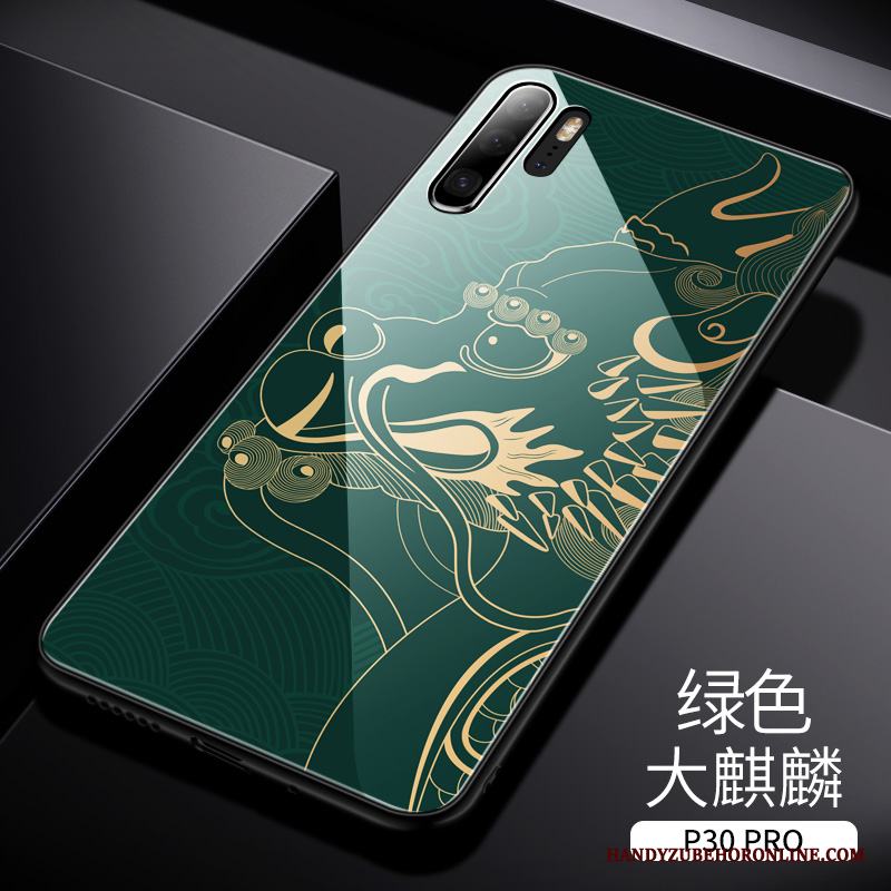 Huawei P30 Pro Skal All Inclusive Grön Kreativa Trend Lyxiga Personlighet Kinesisk Stil