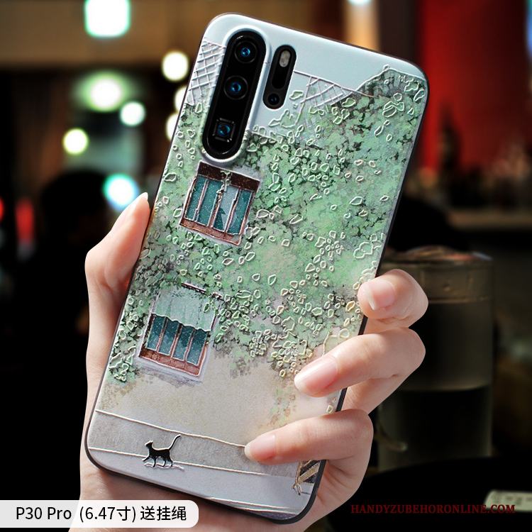 Huawei P30 Pro Skal Telefon Kyla Trend Varumärke Liten Skydd Fallskydd Grön