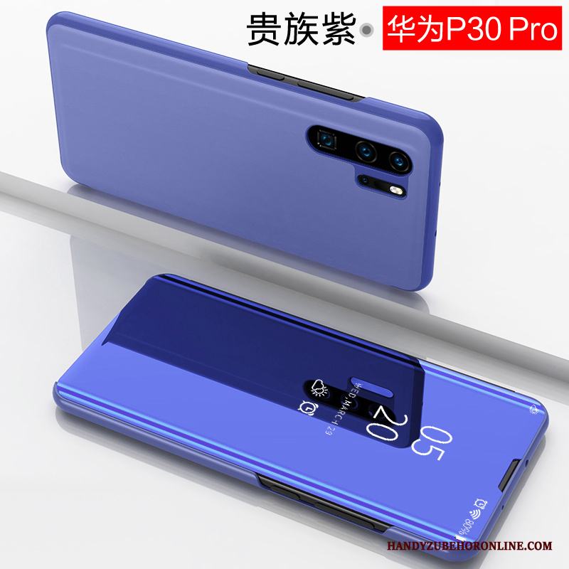 Huawei P30 Pro Skydd Fallskydd Clamshell Fodral Skal Telefon Slim Läderfodral