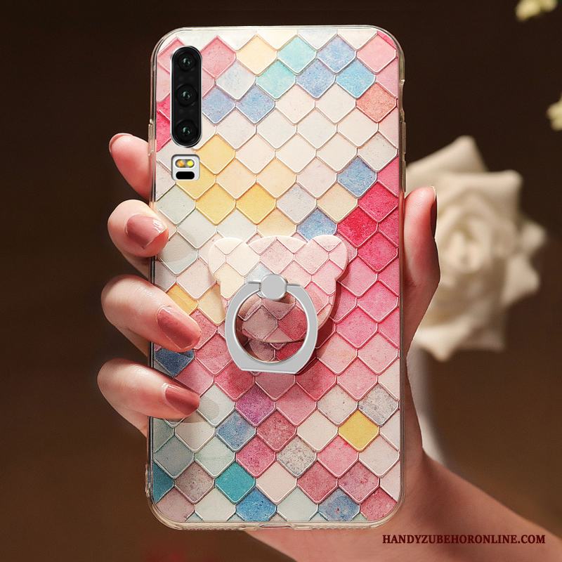 Huawei P30 Skydd Lätt Och Tunt Rosa Kreativa All Inclusive Fodral Skal Telefon