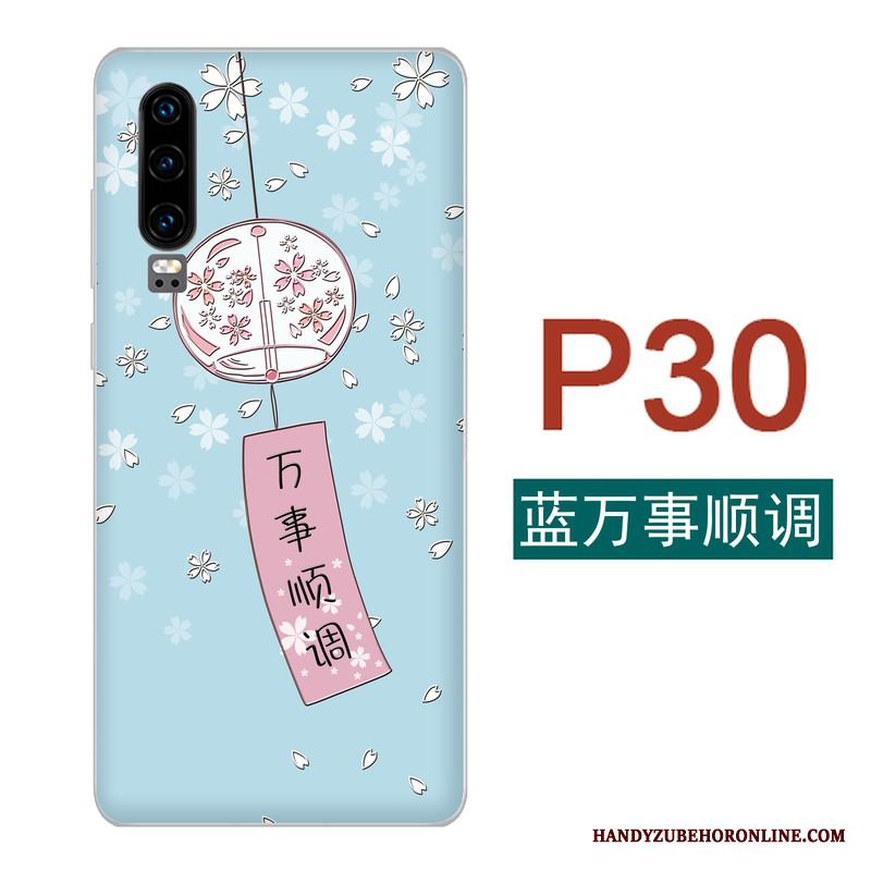 Huawei P30 Vind Blå Kyla Handmålade Skal Telefon Cherry