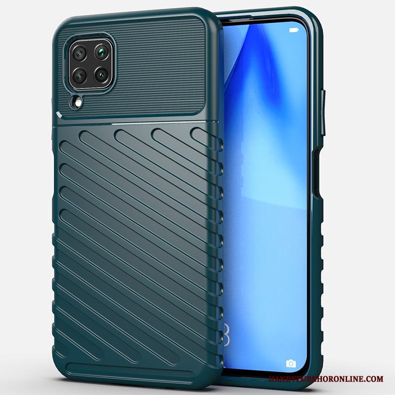 Huawei P40 Lite Skal Bakre Omslag Fallskydd Fodral Mobil Telefon Silikon Grön