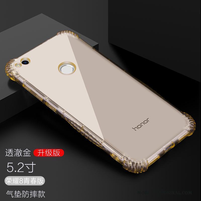 Huawei P8 Lite 2017 Transparent Silikon Skal Telefon Guld Fallskydd Fodral Mjuk