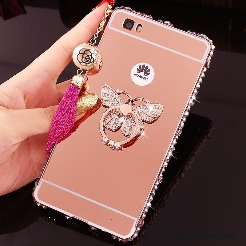 Huawei P8 Lite Rosa Spegel Skal Mobil Telefon Bakre Omslag Fodral Ungdom
