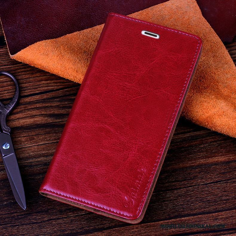 Huawei P8 Lite Skal Skydd Läderfodral Mobil Telefon Röd Ungdom