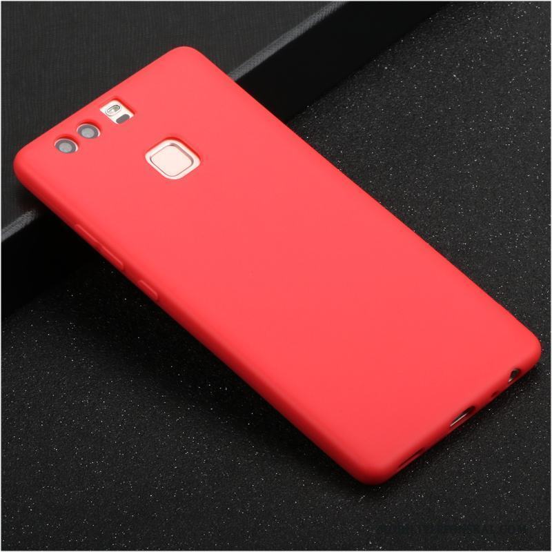 Huawei P9 Plus Nubuck Fallskydd Silikon Skal Telefon Röd All Inclusive Mjuk