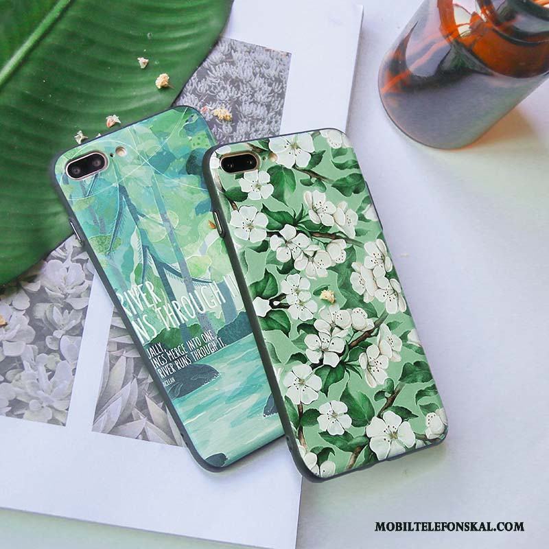 Huawei P9 Plus Skydd Fodral Mode Skal Telefon Fallskydd Grön Blommor