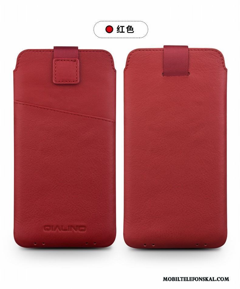 Huawei P9 Skal Fodral Röd Mobil Telefon Skydd Trend Läderfodral Äkta Läder