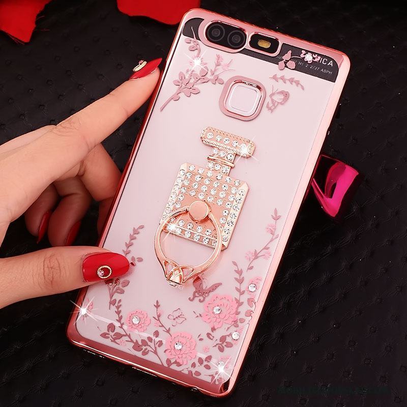 Huawei P9 Strass Rosa Skydd Fodral Skal Mobil Telefon Silikon