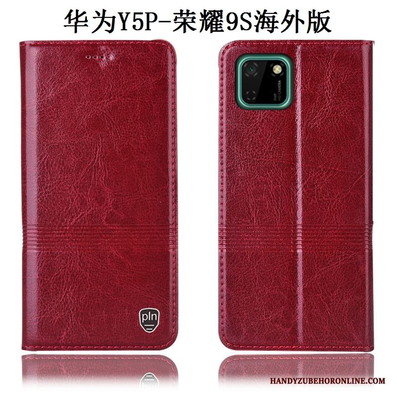 Huawei Y5p Skal Telefon Fallskydd Röd Läderfodral All Inclusive